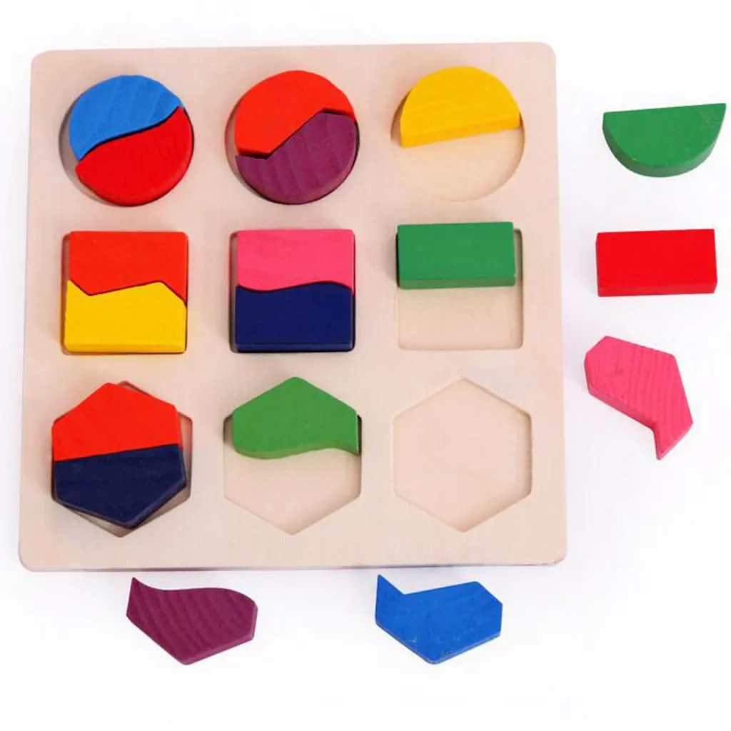 

3 Sets Kids Baby Wooden Geometry Block Puzzle Early Learning Educational Toy