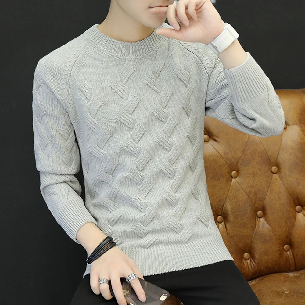 Осень зима 2019 мужской свитер Повседневный тонкий толстый теплый модный