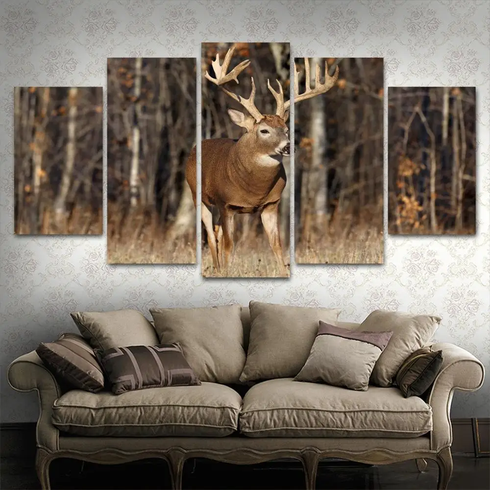 

Drop shipping 5 Panel Wall Art Pictures Canvas Painting abstract canvas poster painting decoration for living room LW364