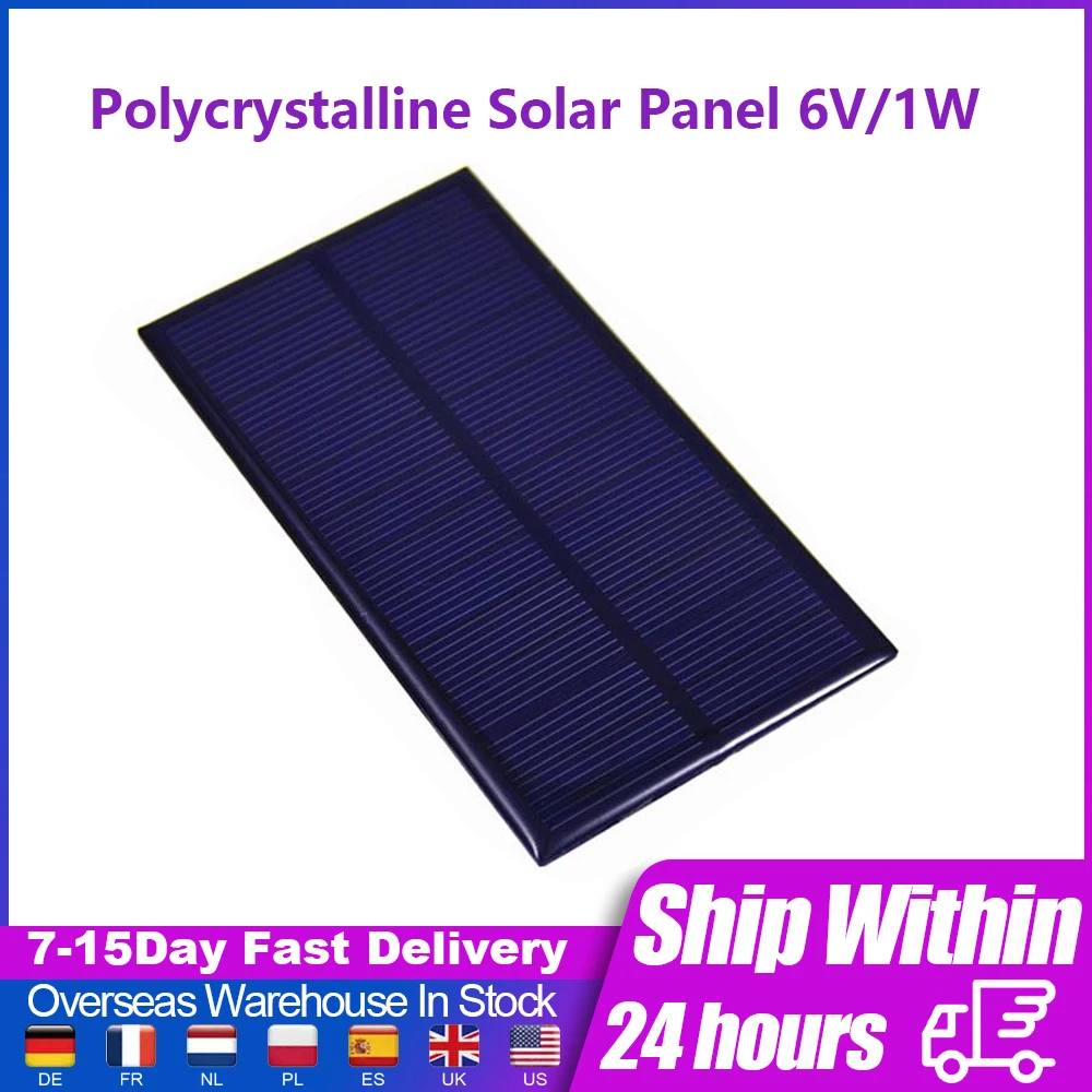 

Polycrystalline Solar Panel 6V/1W Electronic DIY Module Mini Solar System DIY For Battery Cell Phone Charger Portable Solar Cell