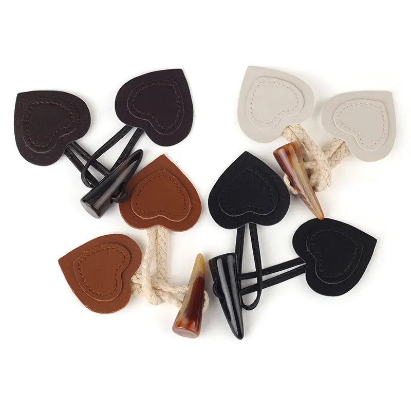 PU Leather Horn Buttons Duffle Coat Accessories Classcial Clasp Wooden Toggle Fastenings Cardigan Decor DIY | Дом и сад