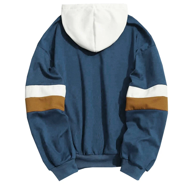 Осенние мужские Лоскутные Спортивные толстовки с капюшоном тонкие больших