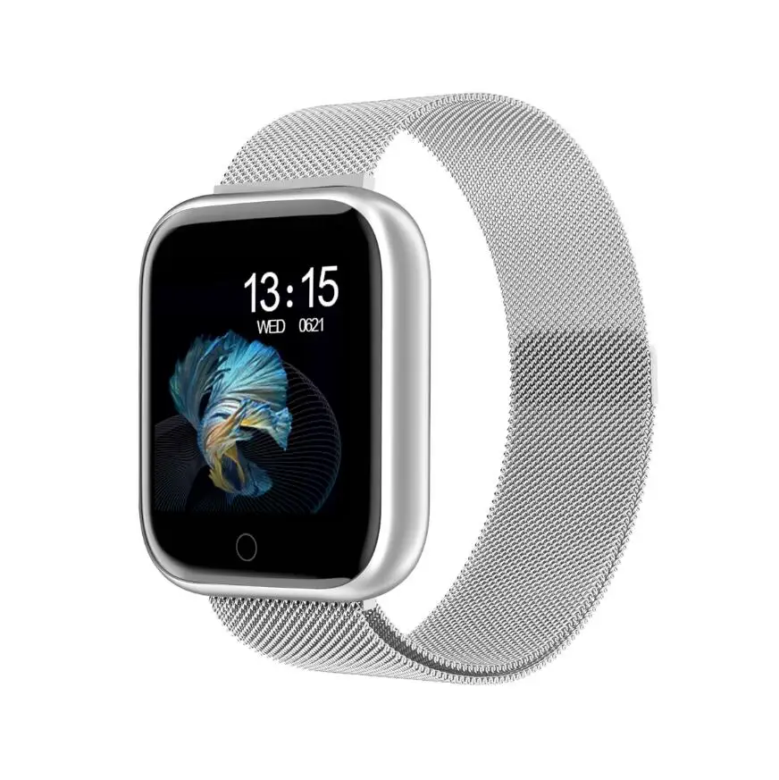 T80 Смарт часы для женщин IP68 Водонепроницаемый Полный сенсорный экран Smartwatch монитор сердечного ритма для Samsuang Xiaomi huawei часы - Цвет: Sliver Steel