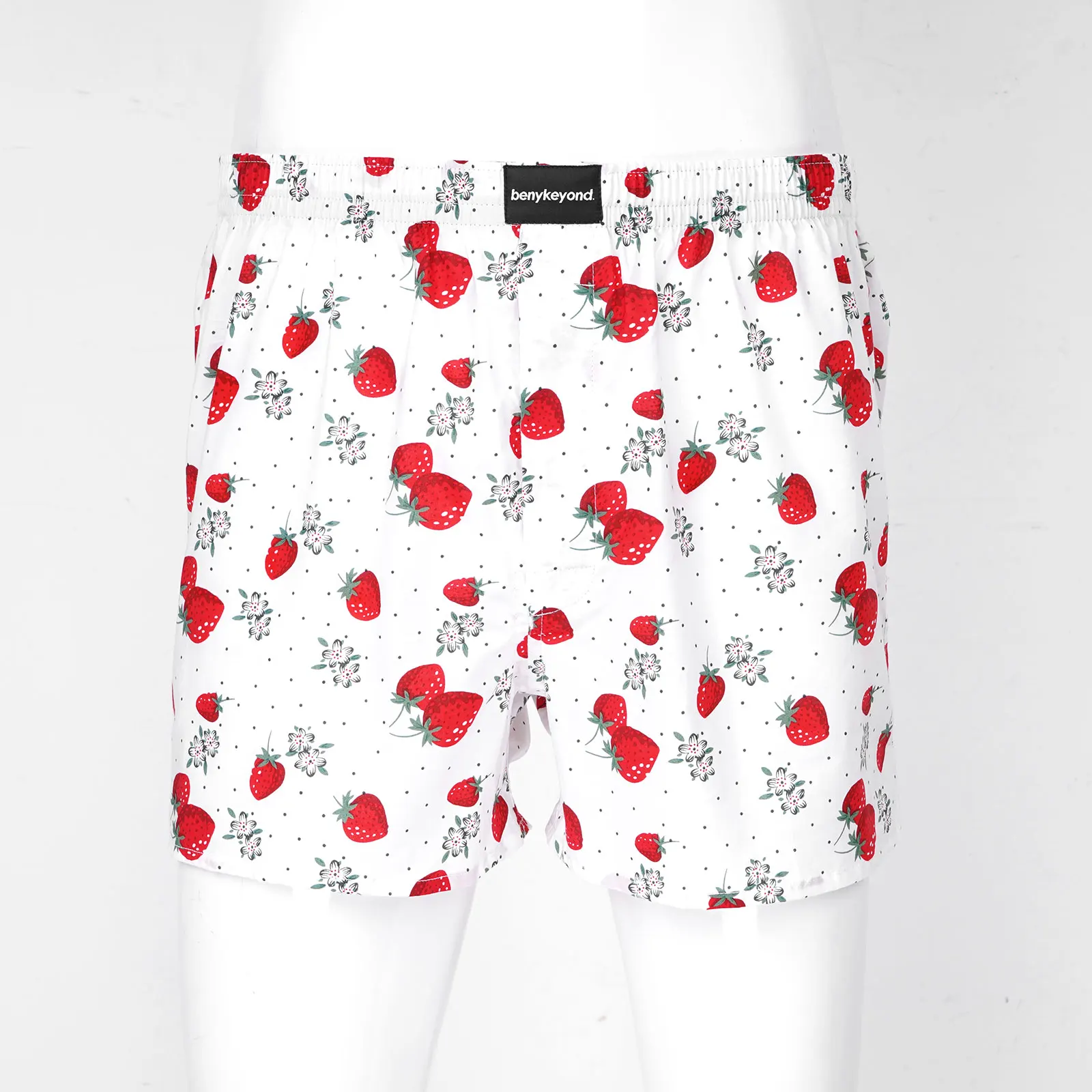 Для мужчин хлопковые трусы боксеры милые с рисунком в виде клубники Повседневное