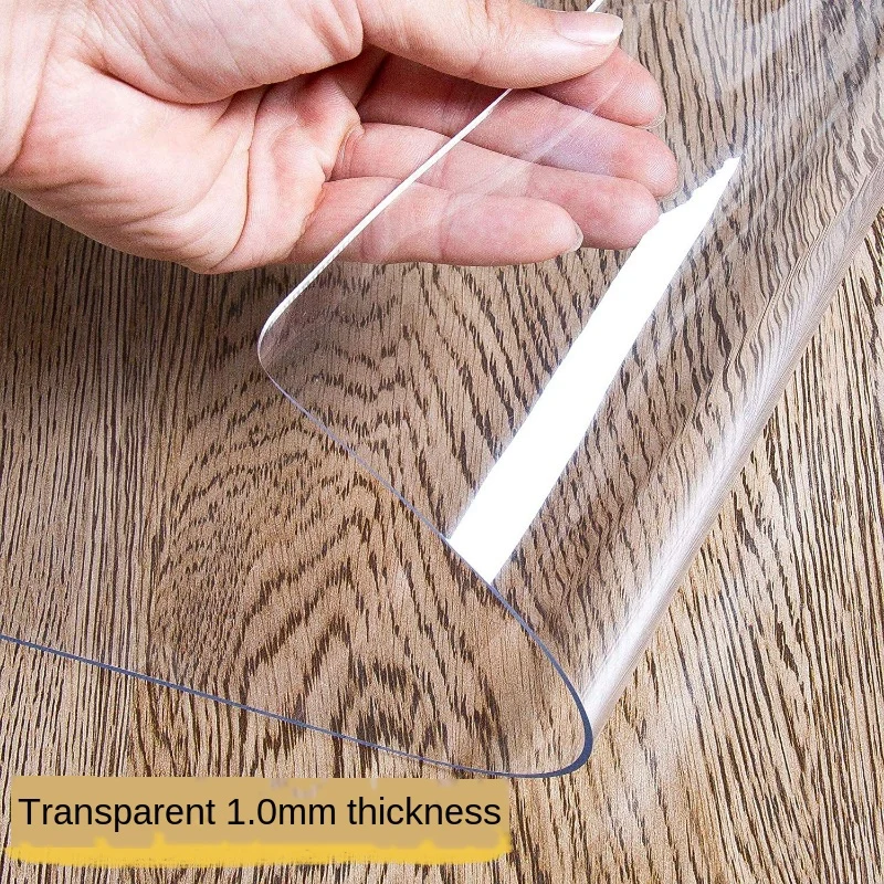 Tablecloths Transparent Waterproof Oil-Proof Kitchen Dining Room Desk Coffee Table Cover Pad 1.0mm Soft Glass TPU Home Mat | Дом и сад