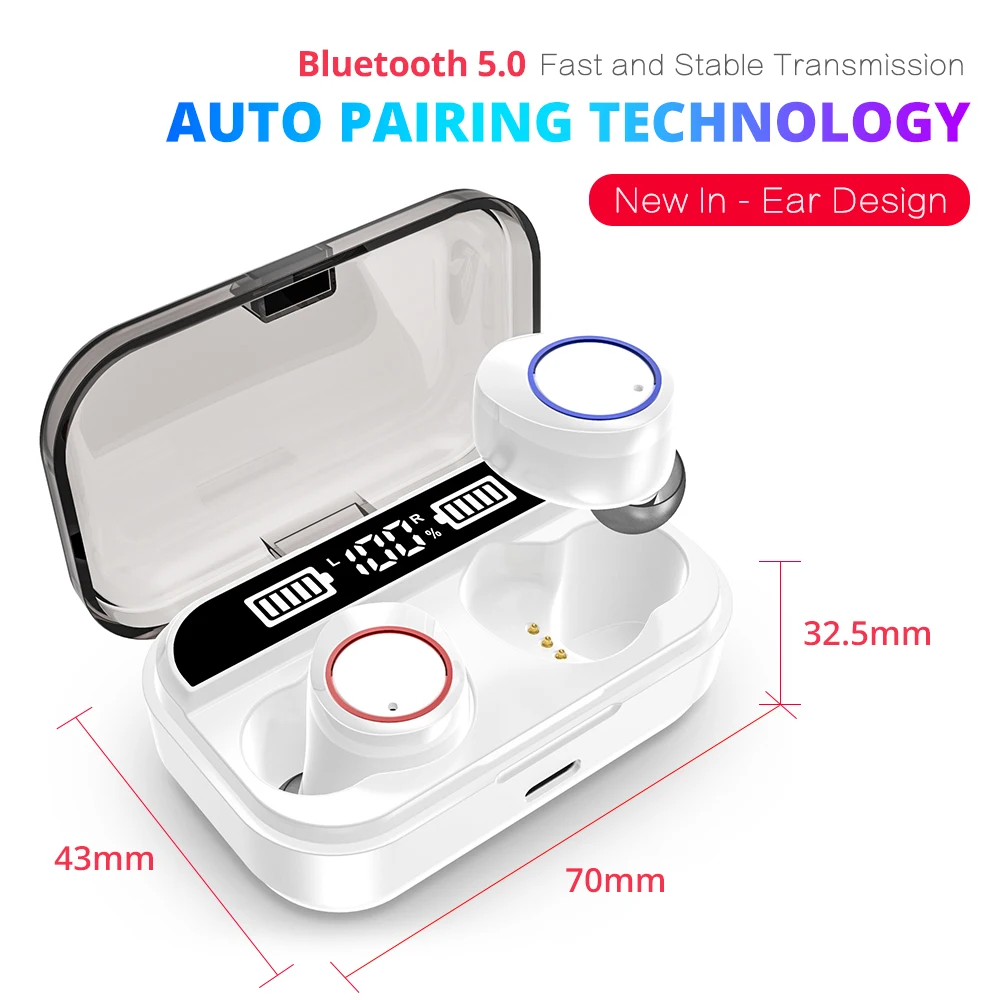 Мини TWS Bluetooth наушники EMEOBE X11 Беспроводные спортивные для бега с басами Iphone Xiaomi Huawei