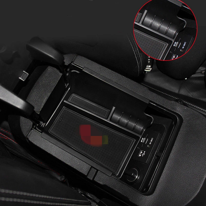 Черный ящик в салон для хранения подлокотнике держатель Ford Mustang 2015 2016 2017