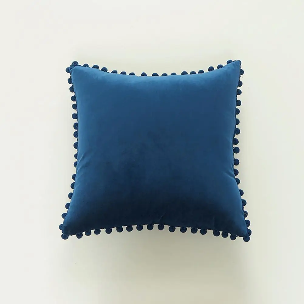 

Velvet Soft Solid Decorative Square Throw Pillow Cover Cushion Cases Pillowcases for Sofa Bedroom Car 45*45cm