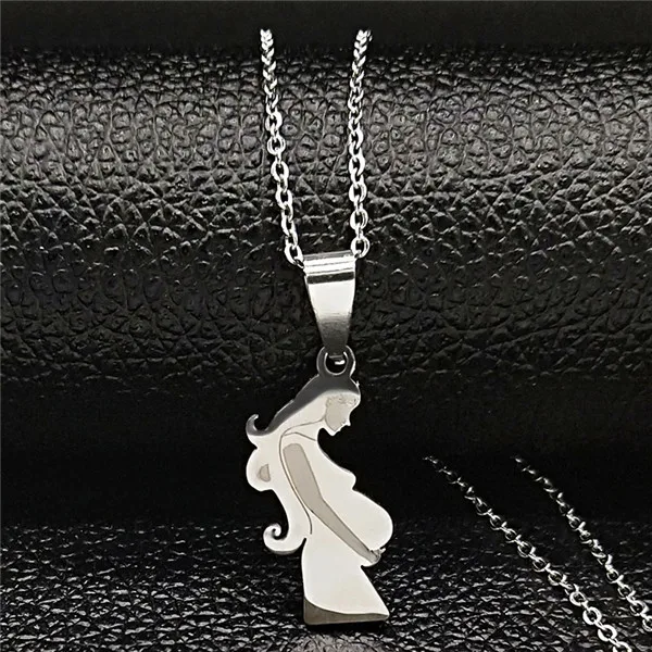 H 50cm O Мода для мамы и дочки цепочка из нержавеющей стали ожерелье серебряного цвета ожерелья подвески ювелирные изделия moda mujer N19034 - Окраска металла: H 50cm O