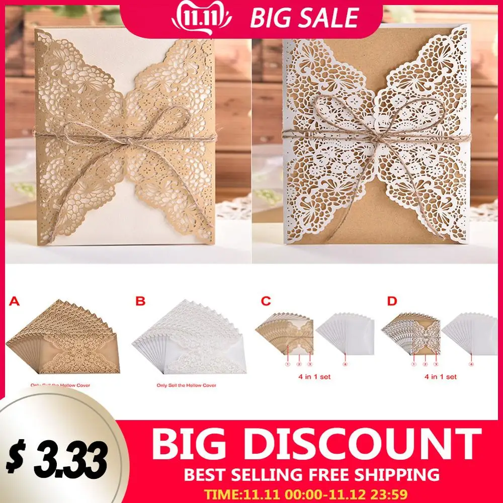 10 шт. платье с цветочным узором вырезанным лазером кружевное свадебное