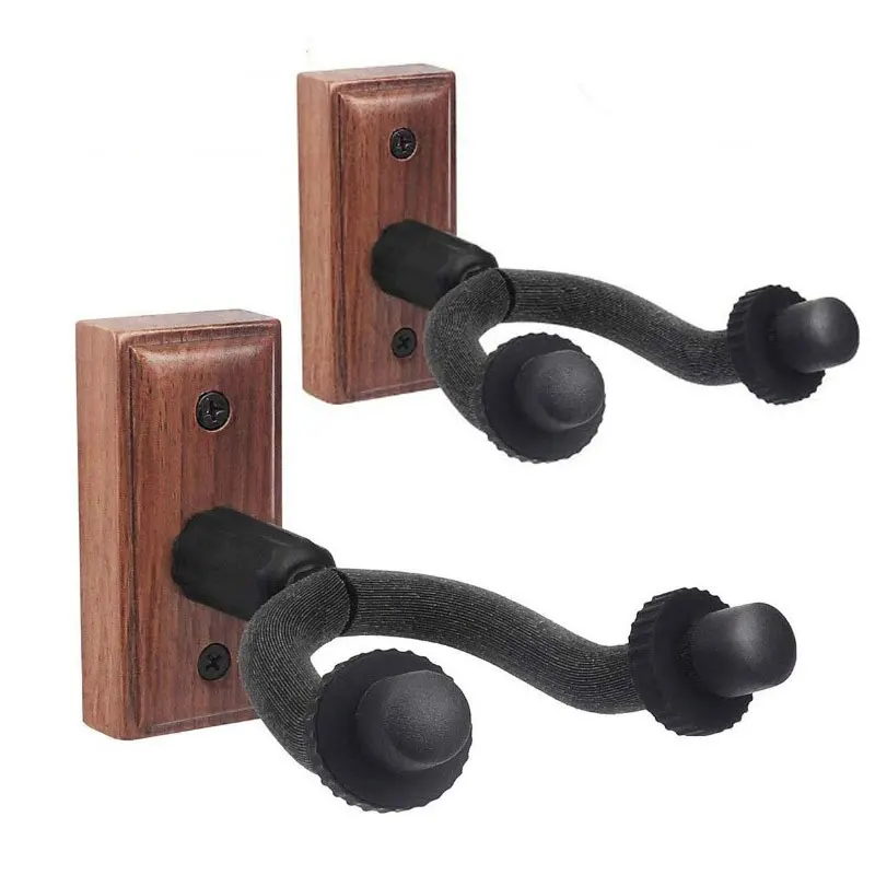 Настенная вешалка для гитары из черного ореха домашняя и студийная твердой