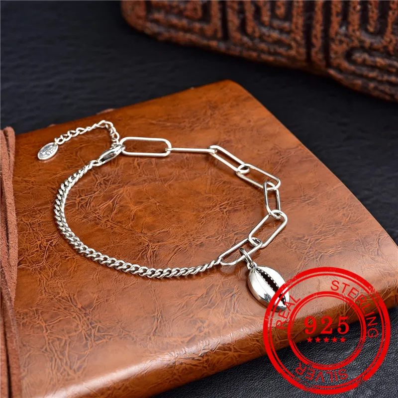Sterling Silver 925 Bracelet Shell Pendant Handmade Chain Women's Boutique Wedding Gifts Hot | Украшения и аксессуары