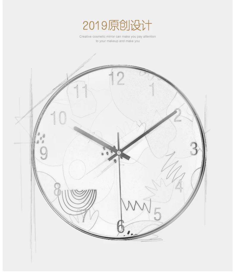 Большие настенные часы в скандинавском стиле золотые Роскошные Настенные