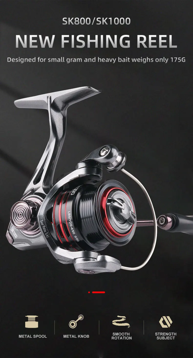 

DEUKIO 169g Ultralight Spinning Fishing Reel Kingfisher 800 1000 Profession Bait Finesse System Trout Ajing Wheel Shallow Spool