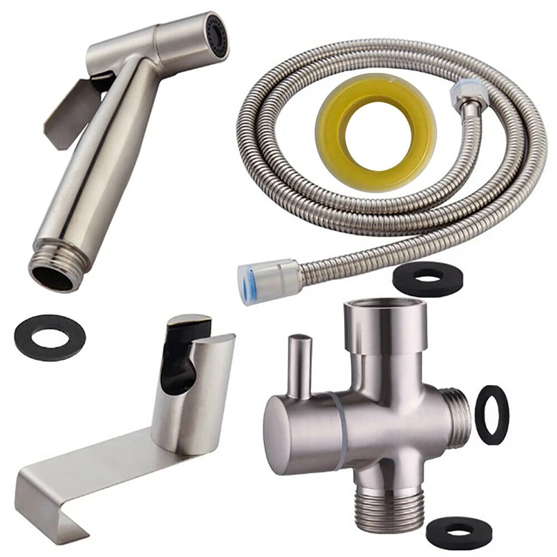 

Household Toilet Sprayer Valve Adapter With hose Set Handheld Bidet Kit