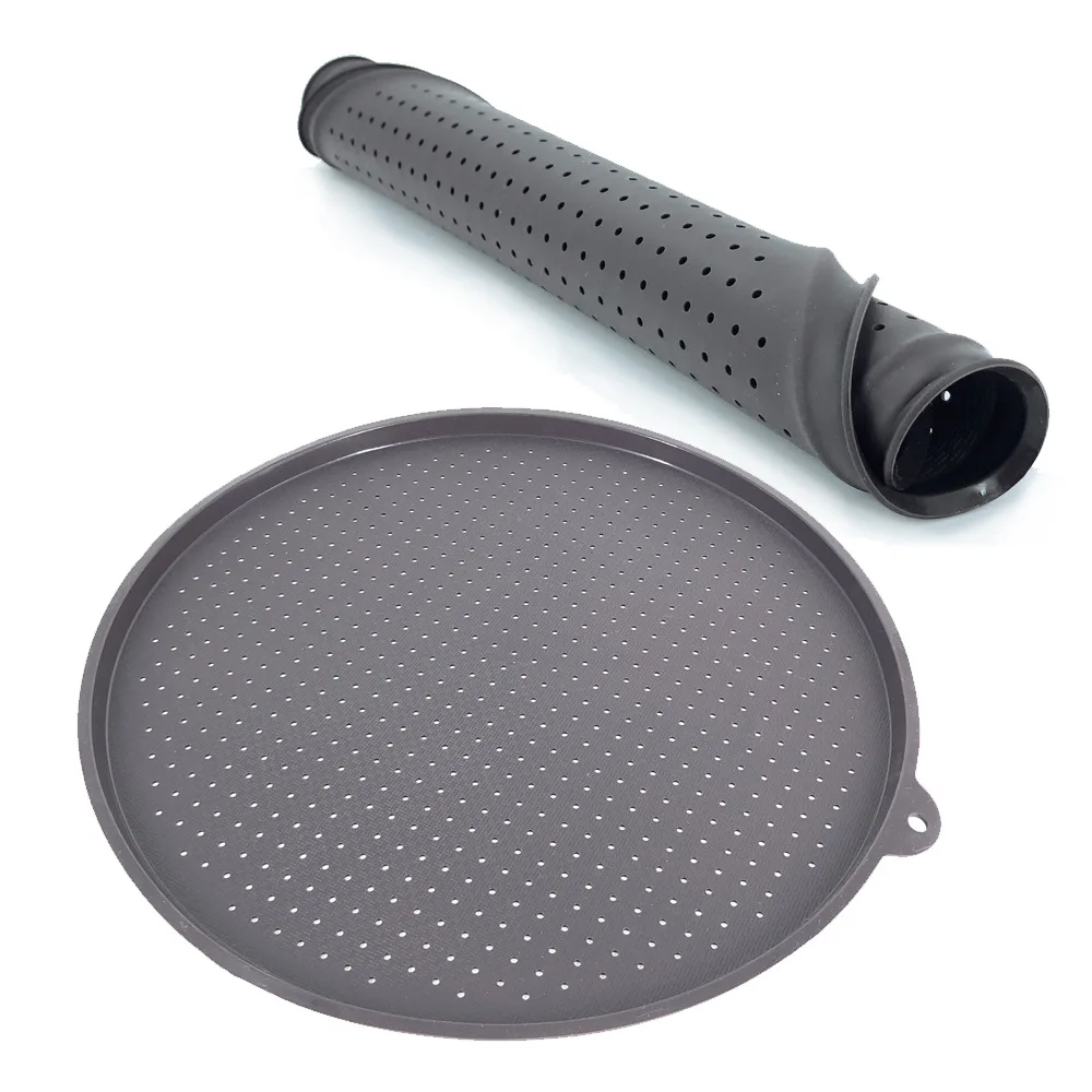 

34.5cm Silicone Baking Pan for Pastry Non-stick Pizza Mesh Tray Plate Round Deep Dish Pizza Pan Silicone Mold Baking Accessories