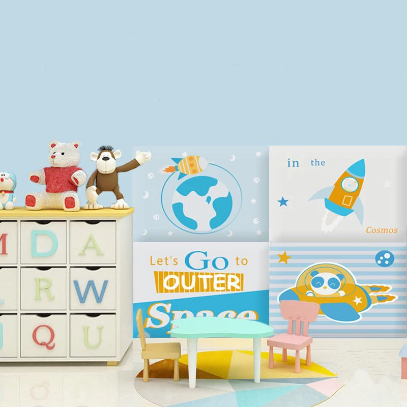 3D Наклейки для стен головной доски кровати детской комнаты декоративные мягкие накладки противоударные головные доски мальчика спальни декор стены на самоклеющейся основе Кабесеро.