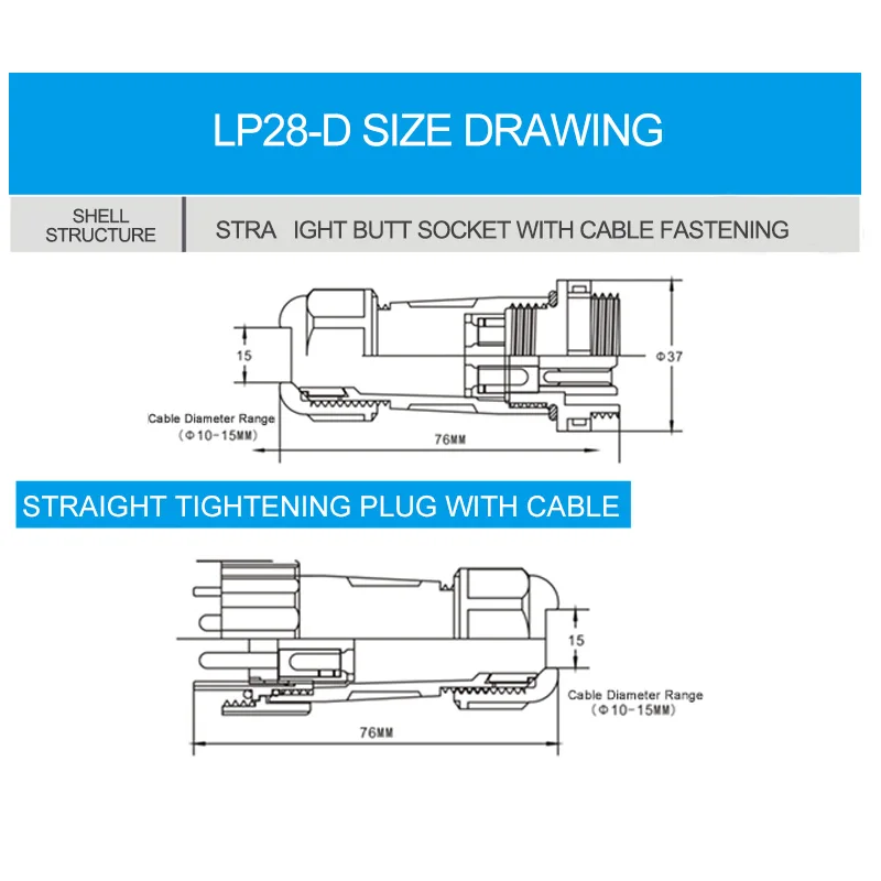 Водонепроницаемый соединитель LP/SP28 IP68 разъем для электрического авиационного