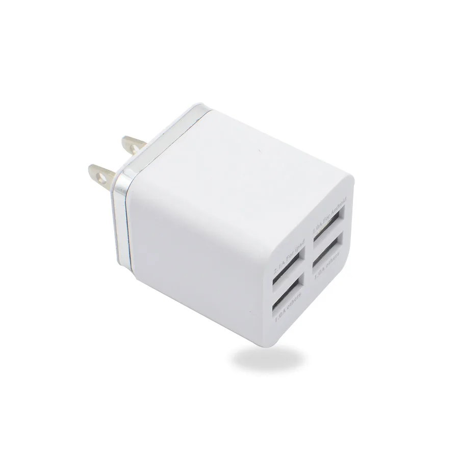 Новое покрытие зарядное устройство 4USB зарядное устройство для мобильного телефона 2.1A 4 USB металлическое боковое зарядное устройство