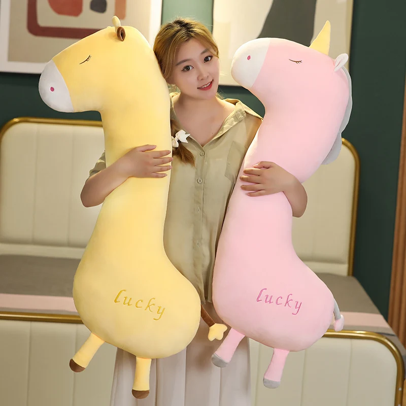 

Creative And Funny Long-neck Deer Unicorn Pillow Plush Toys Thick And Comfortable To Sleep With Bedside Cushions And Waist Back