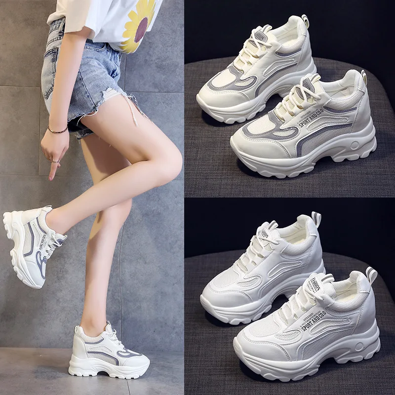 

Heightened Easy Wear Shoes Height Increasing Insole Shoes 2021 New Thick Bottom Wear-Resistant Casual Shoes Girl Student Shoes