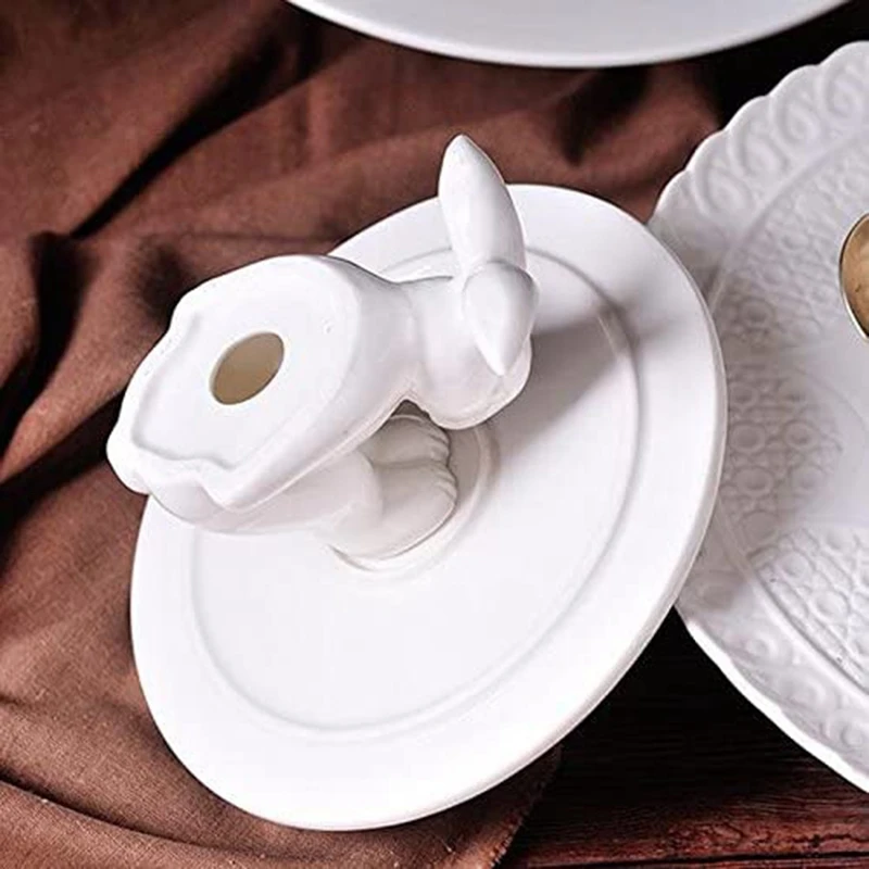 Bunny Rabbit Ceramic Plate Dishes For Dessert Food Server Tray Cute Cake Stand Tableware Gift Kitchenware Lovers |