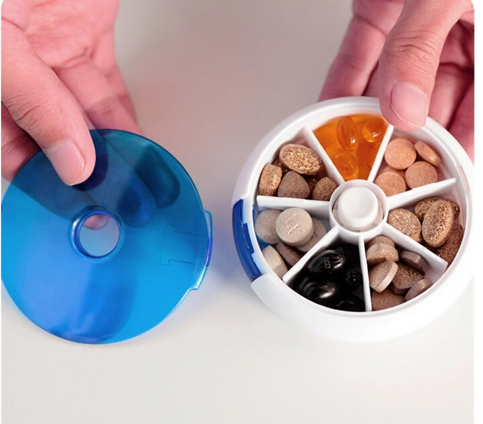 Вращающаяся коробка для таблеток дорожный органайзер хранения питательных