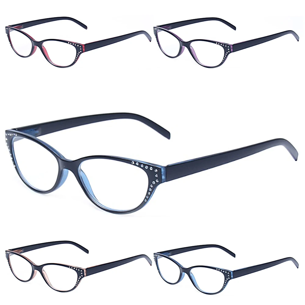 

Boncamor Reading Glasses Flexible Spring Hinge Men and Women Fashion Cat Eye HD Reader Eyeglasses Diopter +1.0+3.0+5.0+6.0