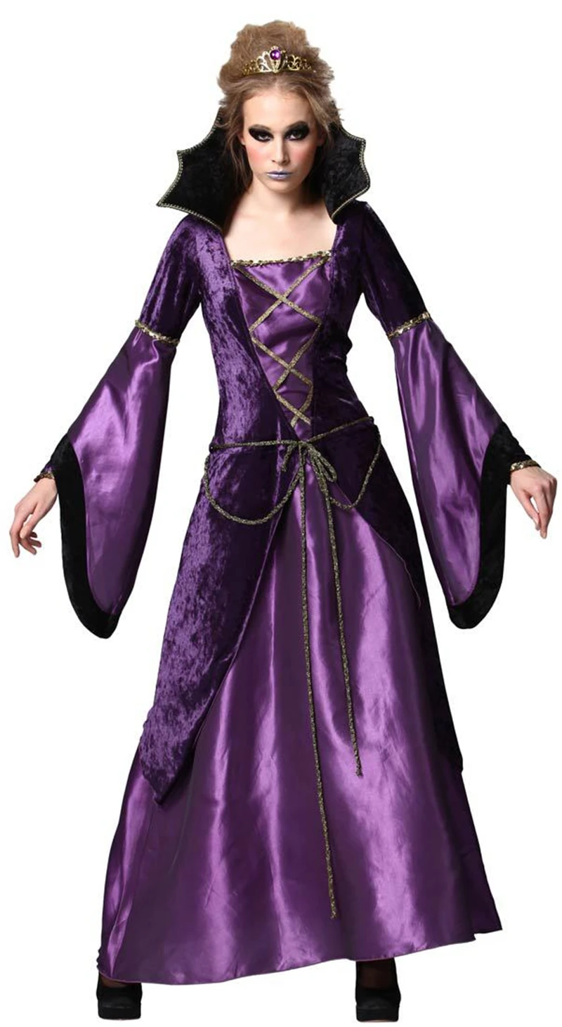 

Halloween Theme Cosplay Clothing Purple Demon Vampire Witch Dress Costumes Anime Adult Christmas Get Together Party
