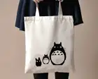 Сумка-тоут Totoro в японском стиле Харадзюку, забавная милая сумочка-тоут с графическим рисунком, модный холщовый саквояж для покупок, дорожная сумка на молнии