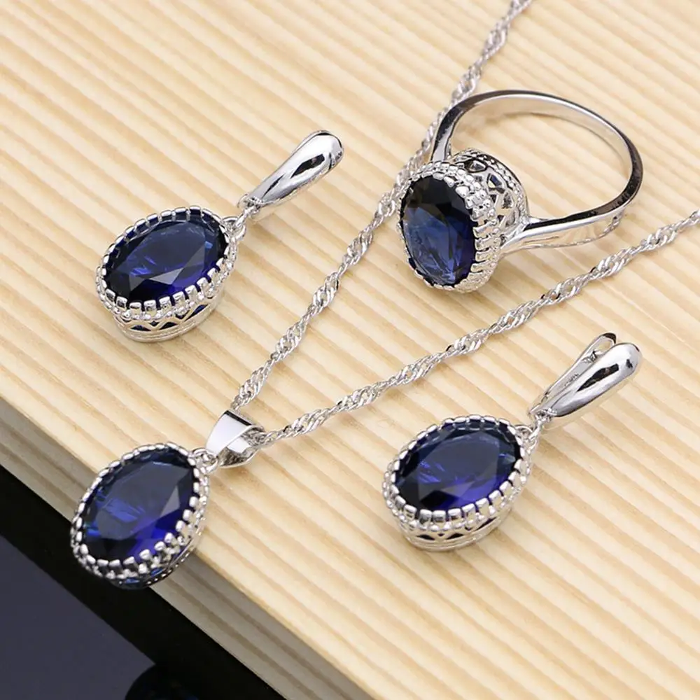 Комплект из колье и серёг серебра 925 пробы|Ювелирные наборы| |