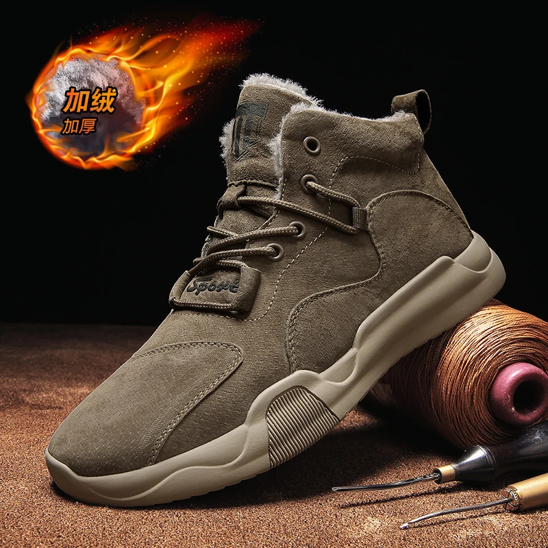Online CYYTL Sepatu Bot Salju Sepatu Pria Sepatu Bot Musim Dingin Pergelangan Kaki Bulu Lembut Hangat Sepatu Flat Kasual Anti Air Ultralight Safety Уужская Ий Ня Оуува