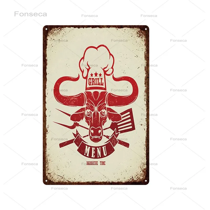 Барбекю знаки Винтаж металлическая Жестяная Табличка с надписью Dad's BBQ плакат