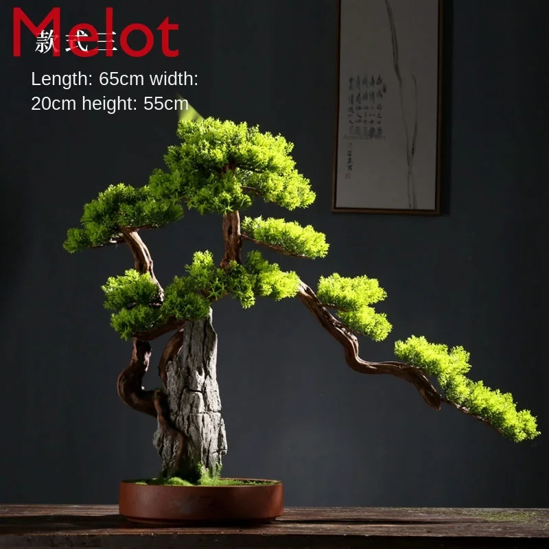 

Stone Simulation Bonsai Welcome Pine Root Desktop Decoration Indoor New Chinese Style Style Hallway Landscape Living Decoration