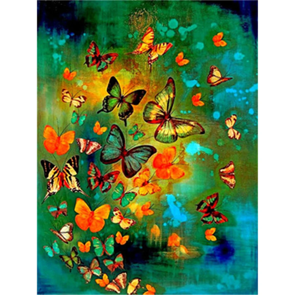 

Животный принт бабочка цветок DIY 11CT Вышивка крестом наборы рукоделие ремесло набор хлопковой нитью с напечатаным холстом домашний дизайн