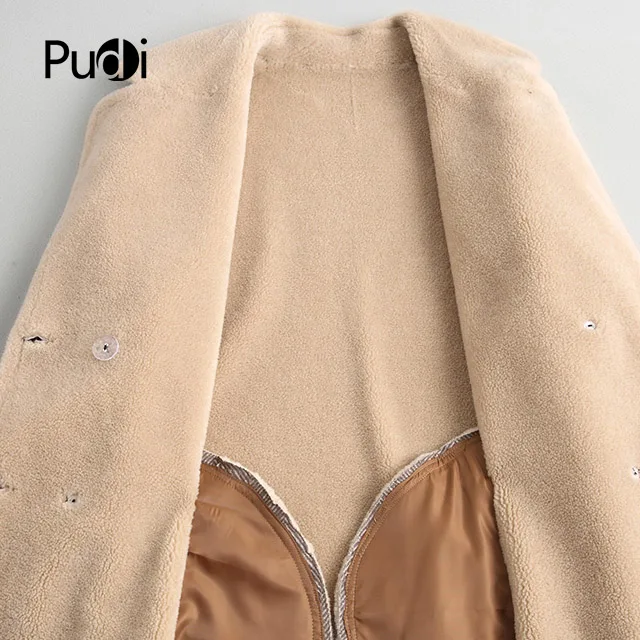 PUDI A18006 женская зимняя парка из натуральной шерсти большого размера теплая куртка