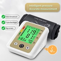 automatic blood pressure monitor upper arm digital bp tonometer pulse gauge heart beat meter english voice lcd display