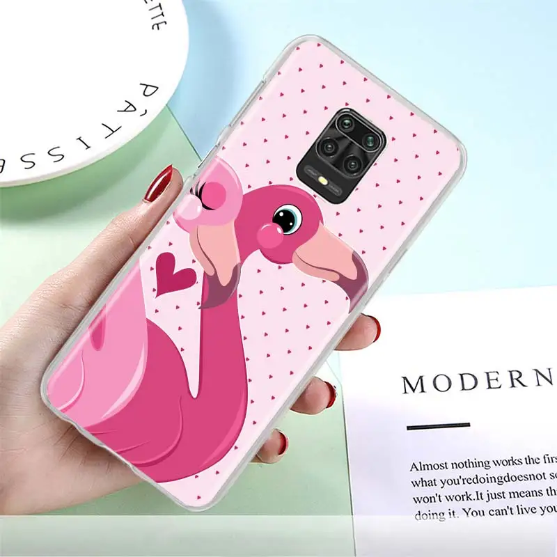 

Phone Case for Xiaomi Redmi Note 9S 8T 8 Pro 9 7 9A 8A 7A K40 K30 10 Pro Hard PC Back Cover Couqe Animal Flamingo Cute Pink