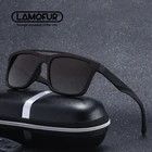 Очки солнцезащитные LAMOFUR мужские классические, брендовые дизайнерские винтажные Поляризационные солнечные очки с двойным лучом, UV400, 2911