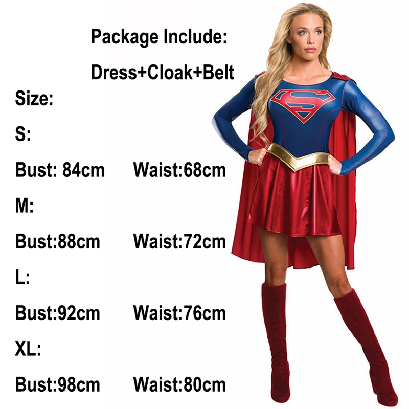 Super Girl Костюмы Чудо-Женщина Косплей Плащ супергерой Маскировка человек паук супер девушка необычные женские Хэллоуин Карнавал вечерние благородный воин - Цвет: Super Girl