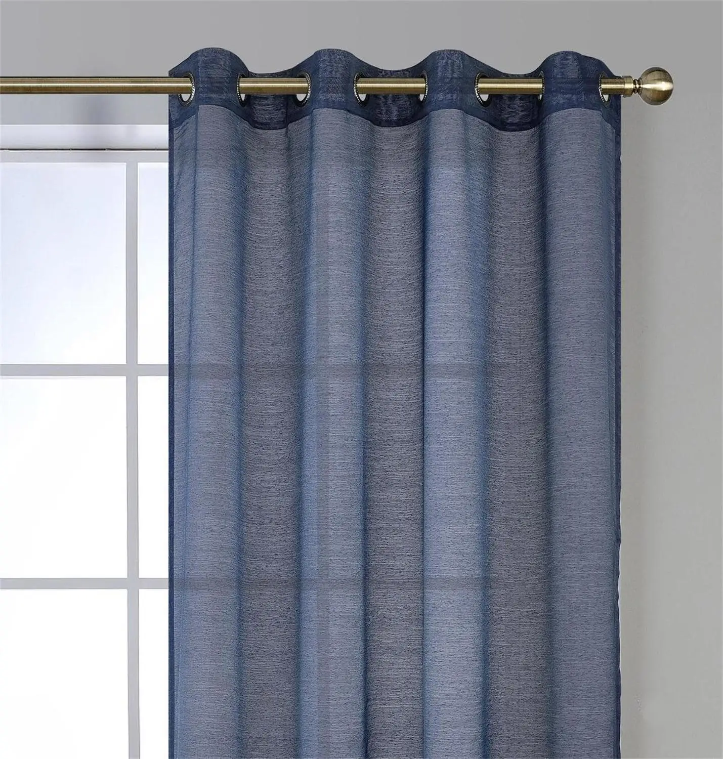 Темно-синие тюлевые занавески для украшения гостиной Современные однотонные