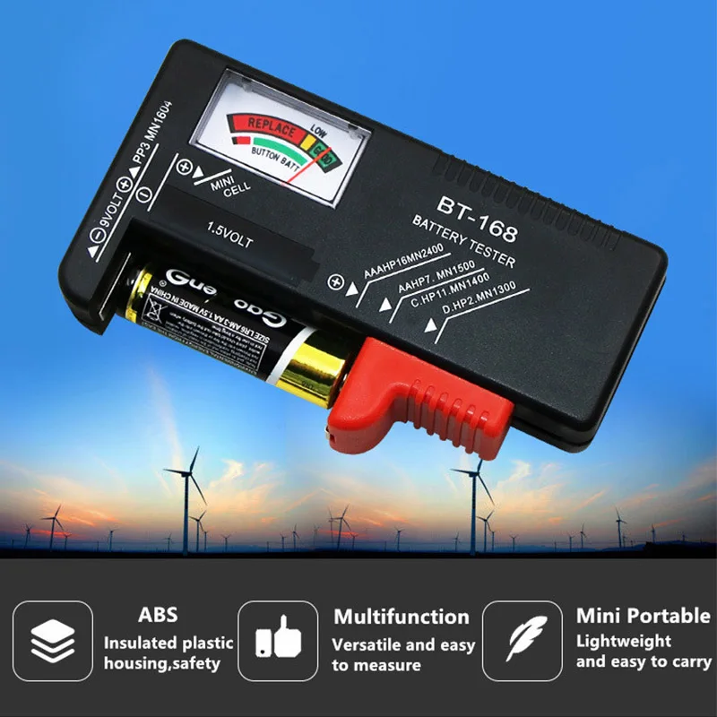 Тестер батареи Вольт тестер для AA AAA 9 В Кнопка многоразового размера проверки