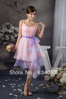 free shipping brides maid dresses 2020 new design plus size with sashes real photo custom size mini bridesmaid dresses cheap