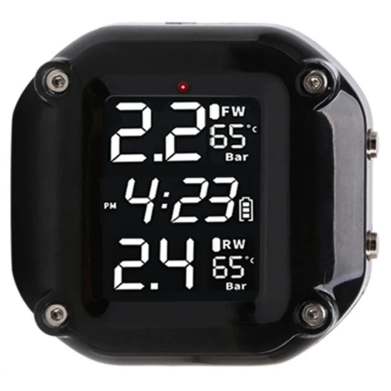 

Motorcycle Tire Pressure Monitor System Moto TPMS Auto Bike Tyre Alarm LCD Real Time Monitor for Two-Wheeled Motorcycle