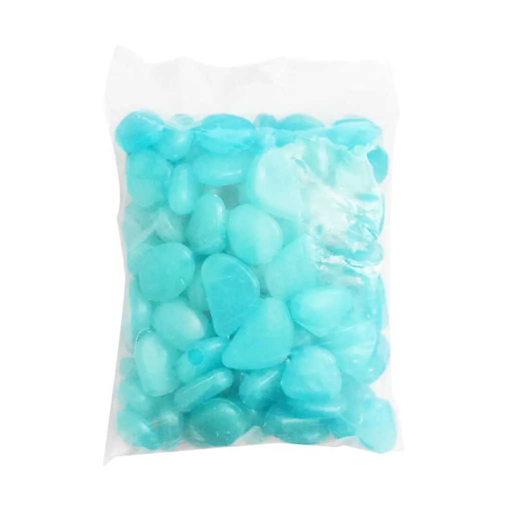 

100/PCS Luminous Stone Glowing Pebbles Villa Gardening Fish Tank Landscape Pebbles Man-made Luminous Stones OUTAD Resin