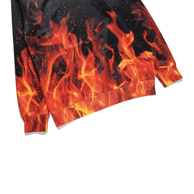 Мужская толстовка с капюшоном черная свободная 3D принтом огненной Галактики