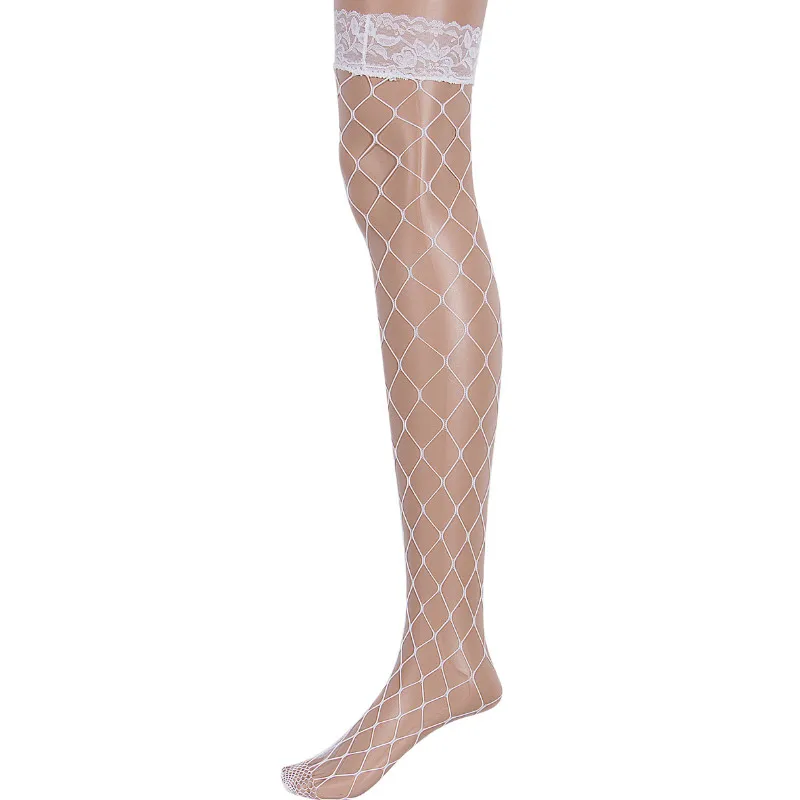 Летние Горячие распродажи женские кружевные длинные чулки сетчатые черные