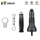 Пистолет для заклепок DEKO аккумуляторный, с адаптером для заклепок