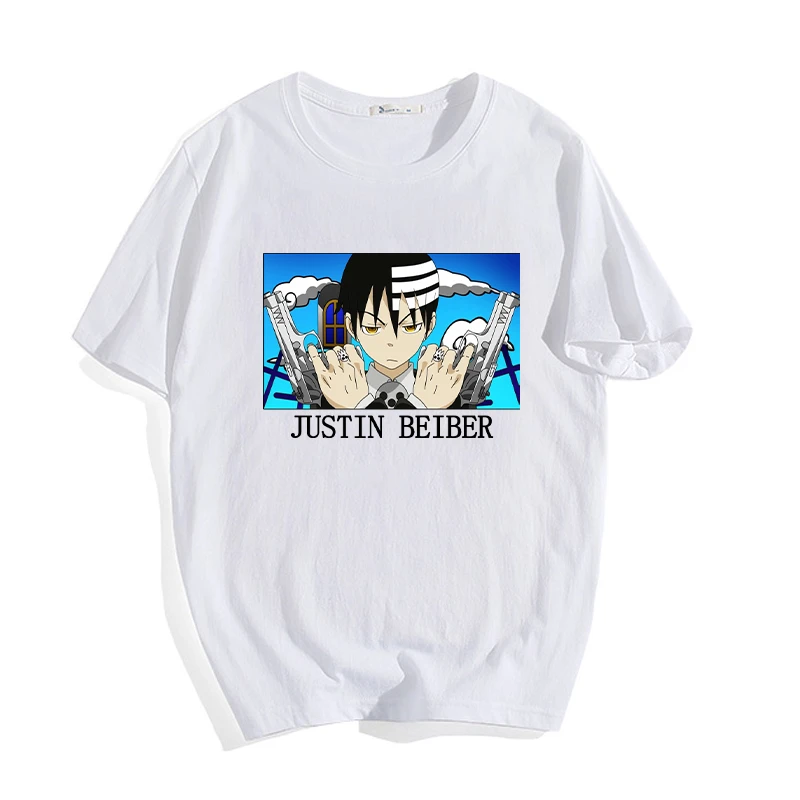 

2021New Japanese Soul Eater Style Cat Anime Cotton T Shirt Summer ptinted t shirt street Hip Hop Retro lnnovation Unisex top