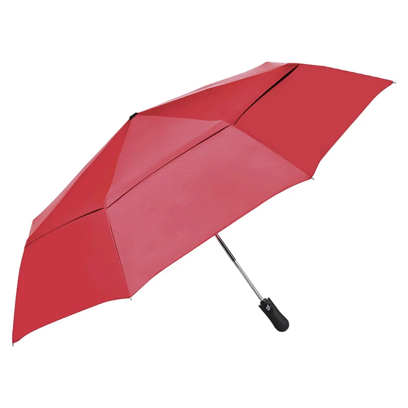 Double Canopy Red Перевернутый Зонт с защитой от ветра, автоматический зонт с 8 ребрами, устойчивый к ветру, складной зонт от солнца и дождя для женщин и мужчин - Цвет: Double Canopy Red